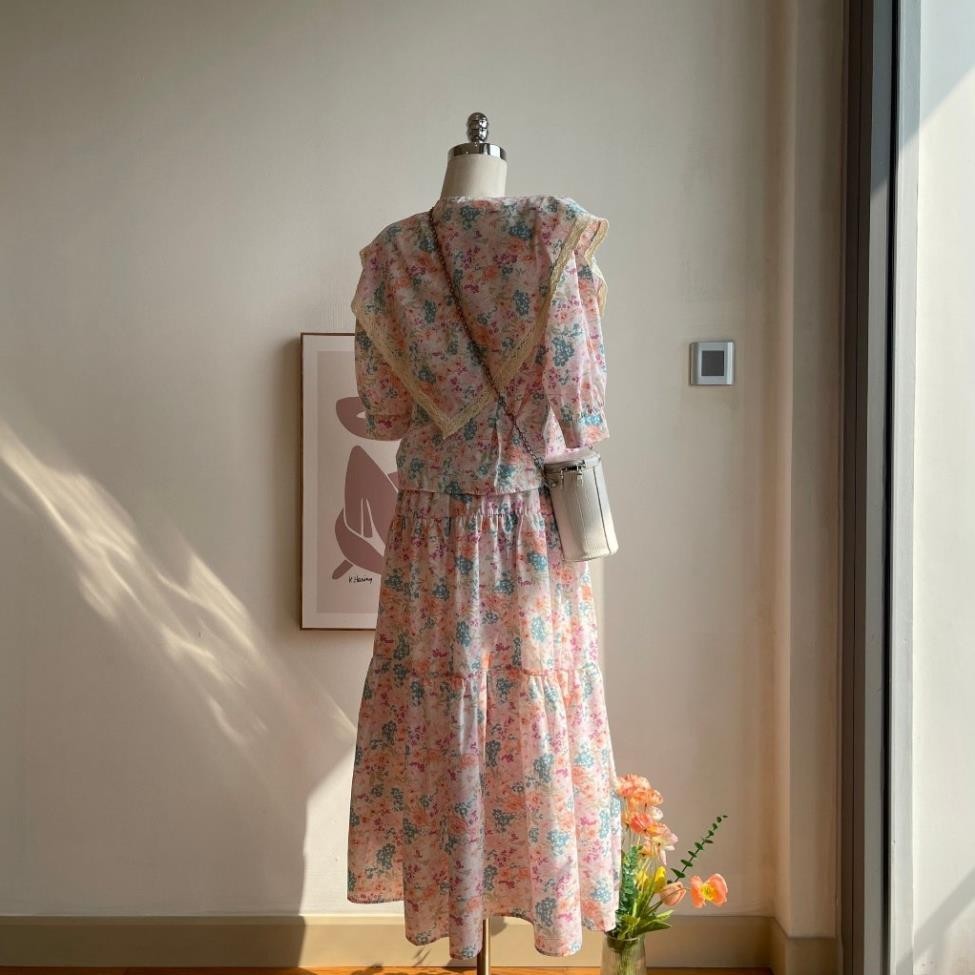 Váy thiết kế cao cấp La.na set váy tiểu thư dài tay cá tính hoạ tiết - SV021 | BigBuy360 - bigbuy360.vn