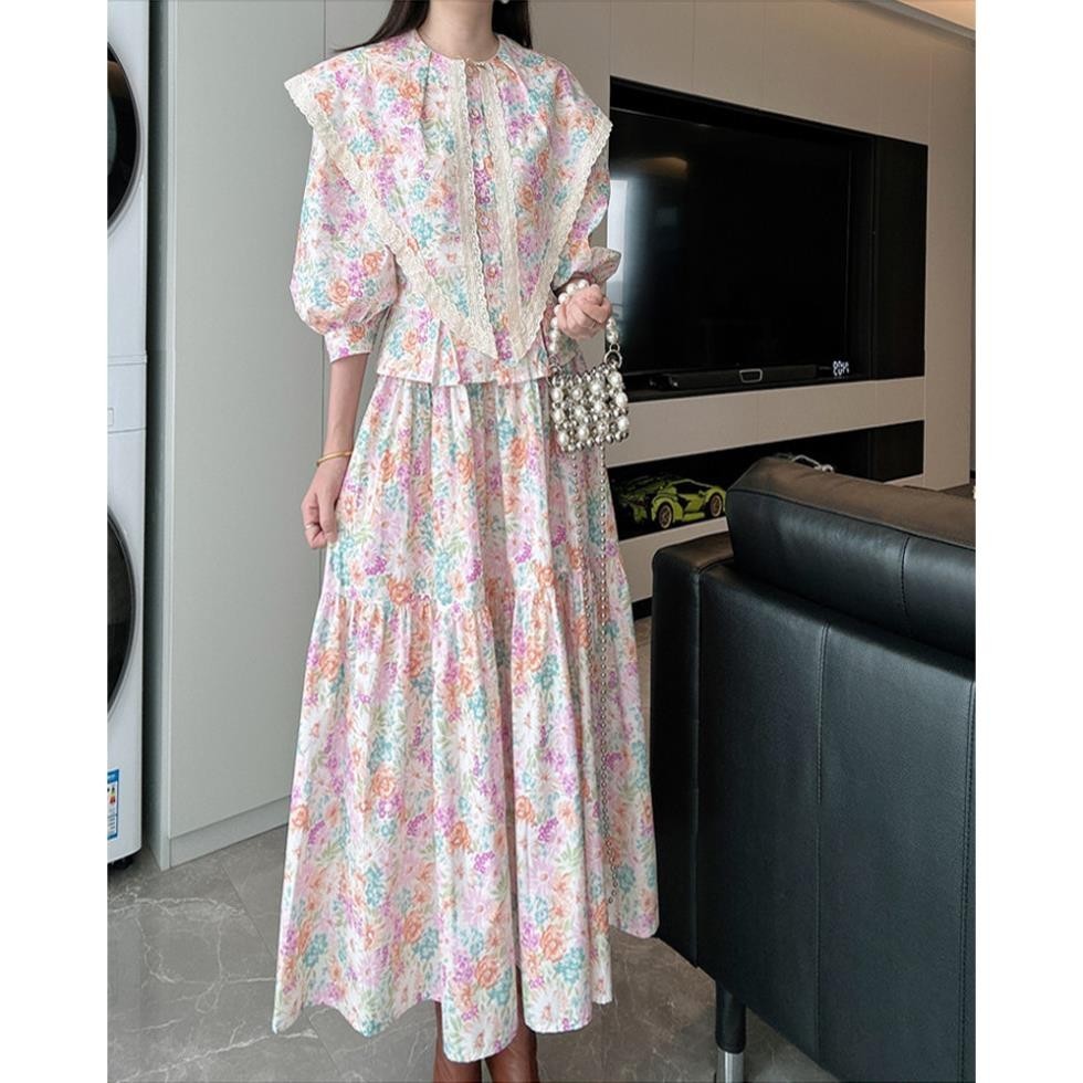 Váy thiết kế cao cấp La.na set váy tiểu thư dài tay cá tính hoạ tiết - SV021 | BigBuy360 - bigbuy360.vn