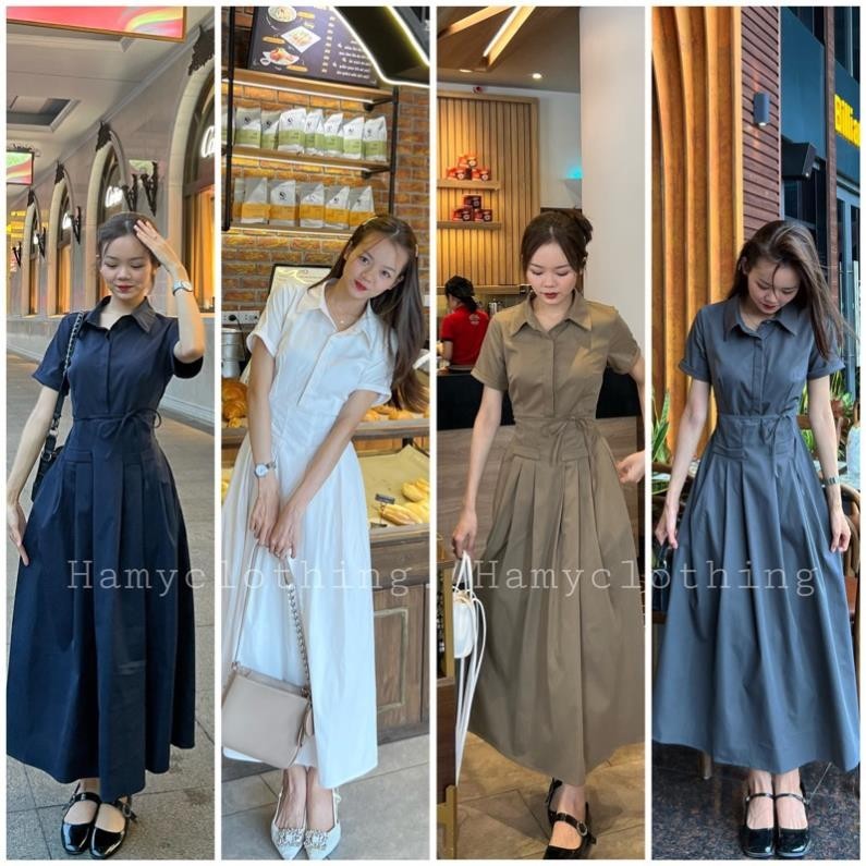 Váy maxi cộc tay lưng chun Hamy Clothing