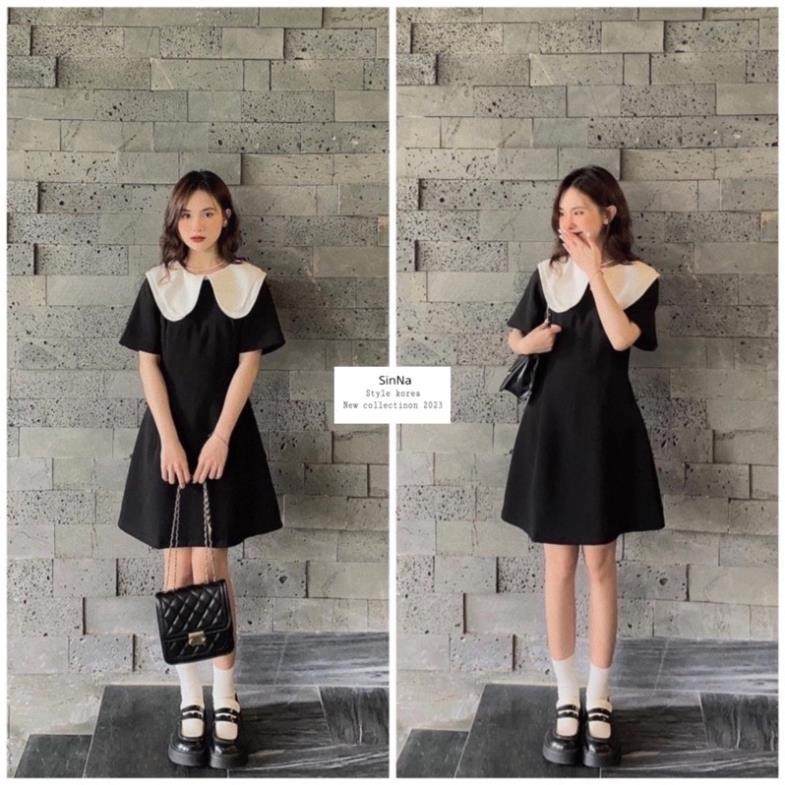 Váy phối cổ 2 lá dáng đứng siêu xinh phong cách Ulzzang-SinNa