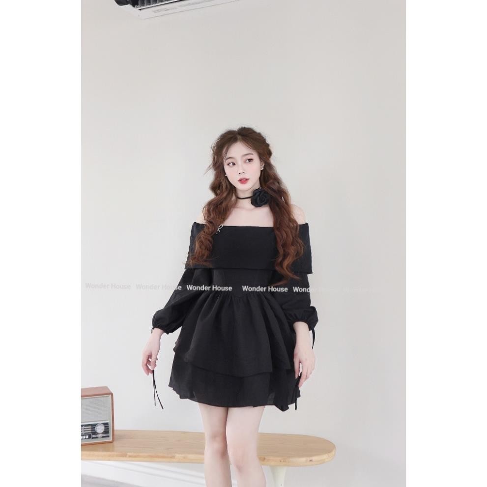 Váy thiết kế Wonder House, dáng coét chiết eo, ôm gọn,che khuyết điểm, trễ vai nữ tính - Lisa dress | BigBuy360 - bigbuy360.vn