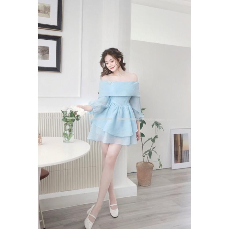 Váy thiết kế Wonder House, dáng coét chiết eo, ôm gọn,che khuyết điểm, trễ vai nữ tính - Lisa dress | BigBuy360 - bigbuy360.vn