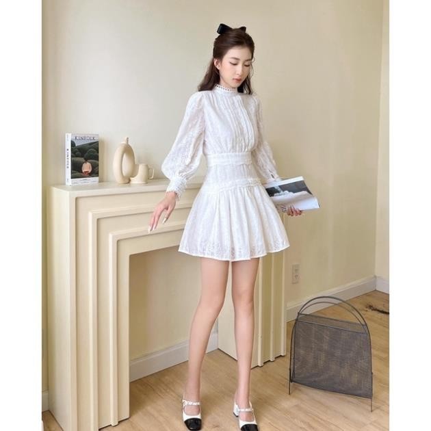 Váy trắng Flora Dress tay dài hoạ tiết hoa - COQUI | BigBuy360 - bigbuy360.vn