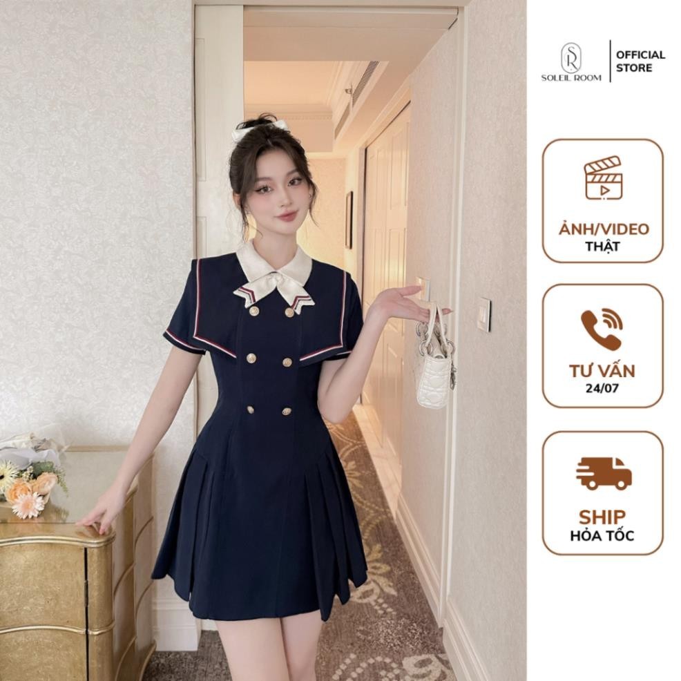 Váy liền nữ xếp ly chiết eo SOLEIL ROOM thiết kế cao cấp trẻ trung MELI DRESS | BigBuy360 - bigbuy360.vn