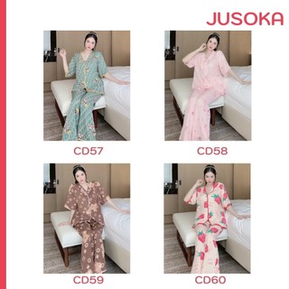 Đồ bộ Pijama nữ lụa mặc nhà cánh dơi mango cao cấp JUSOKA
