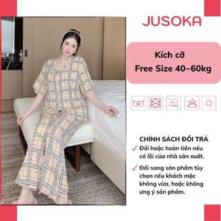 Đồ bộ Pijama nữ lụa mặc nhà cánh dơi mango cao cấp JUSOKA