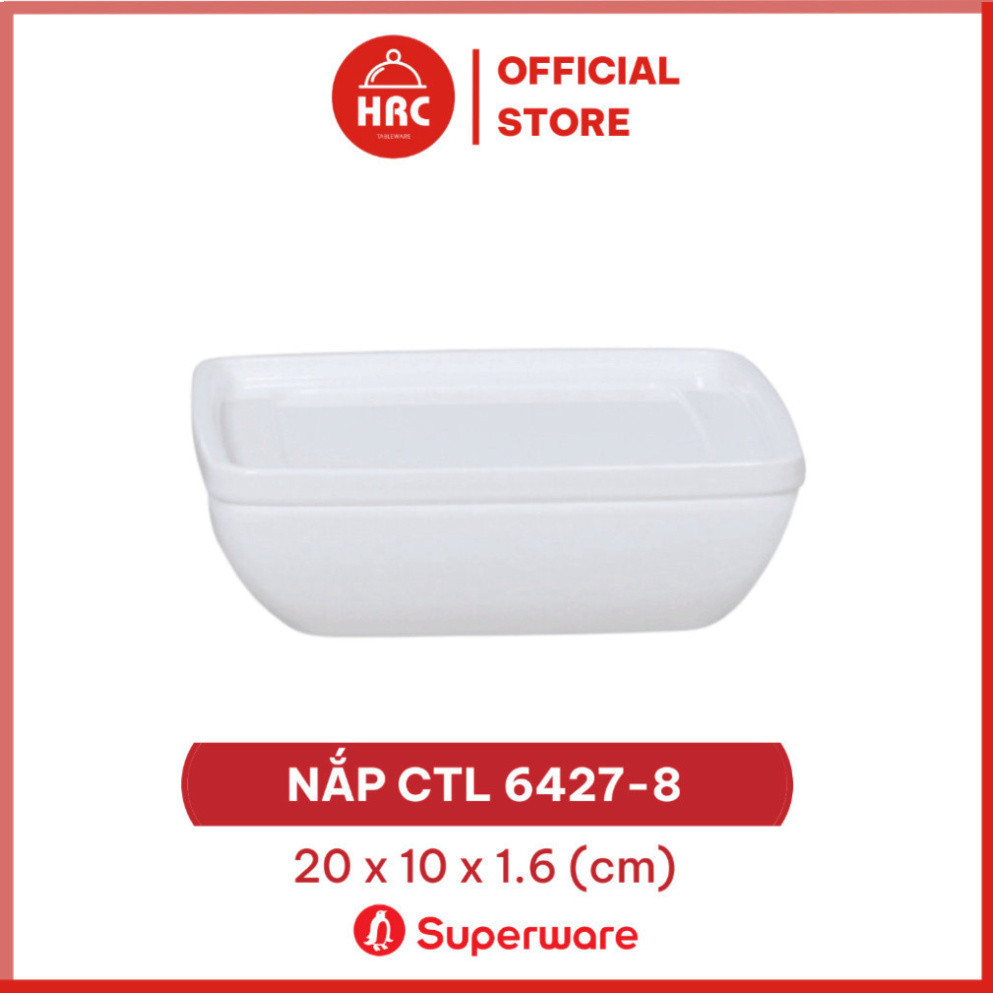 Bát Tô Chữ Nhật có nắp đậy 100% Nhựa Melamine Superware Ektra - 2 black color Trắng