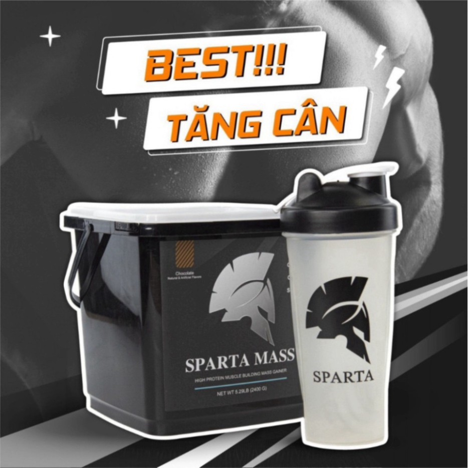 MASS SPARTA- Sữa Tăng Cân Tăng Cơ 2,4 kg Tặng Bình Lắc - HÀNG CHÍNH HÃNG