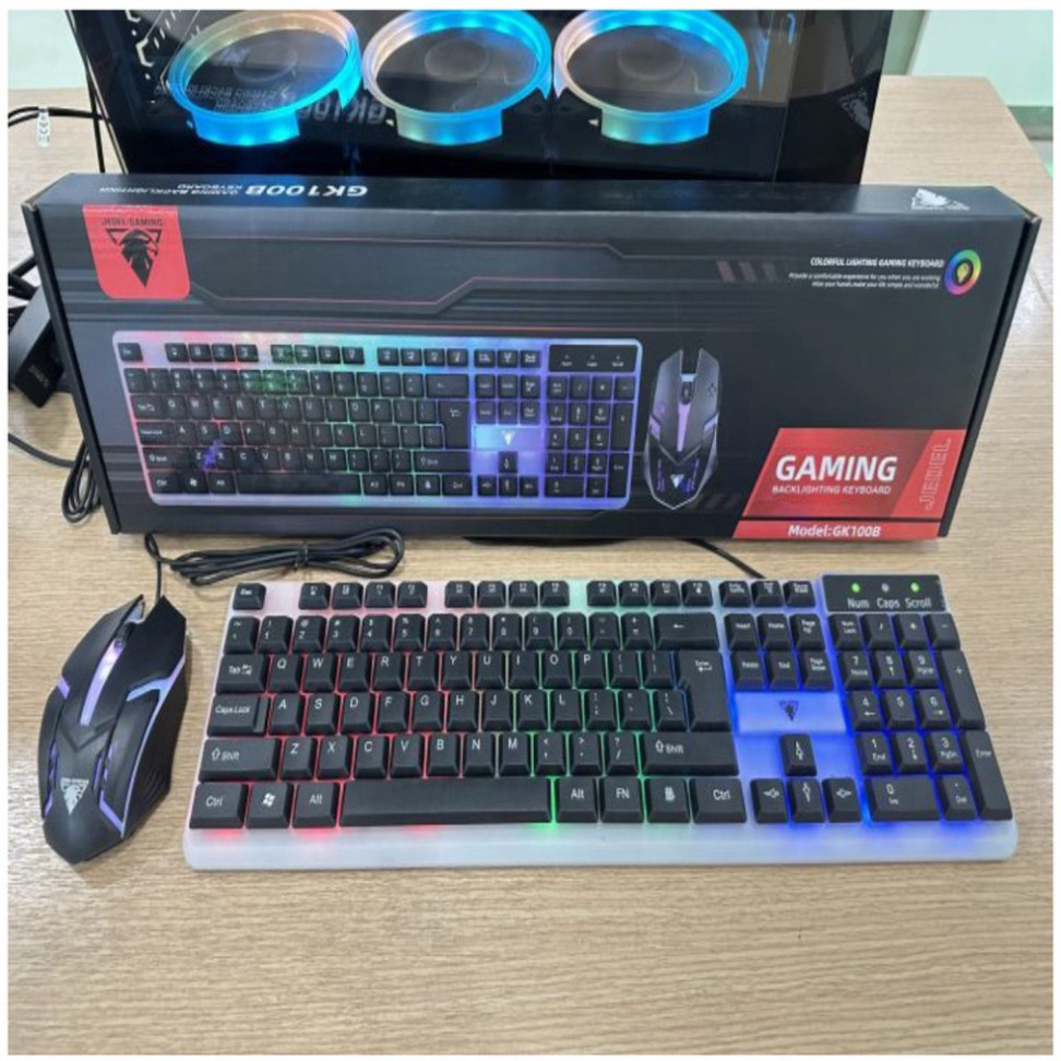 Combo bàn phím Gaming + chuột có dây Jedel GK100B (Giả cơ + led) ( USB ) | BigBuy360 - bigbuy360.vn