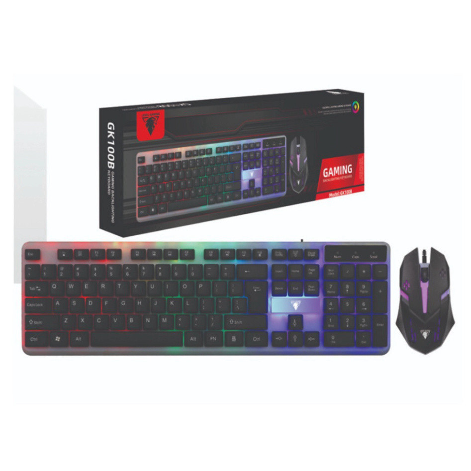 Combo bàn phím Gaming + chuột có dây Jedel GK100B (Giả cơ + led) ( USB ) | BigBuy360 - bigbuy360.vn