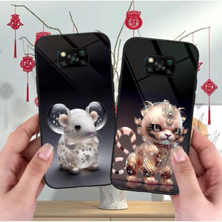 Ốp lưng kính cường lực Xiaomi Poco X3 / Poco X3 Pro đủ 12 con giáp mẫu thủy tinh. Ốp tráng gương cao cấp .
