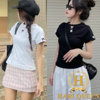 Áo croptop dáng babytee đính nơ siêu xinh form đẹp 2024