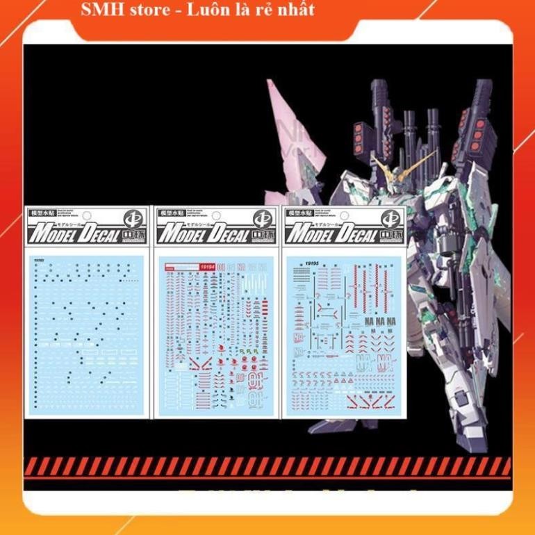Decal nước cho mô hình MG 1/100 MG unicorn full amor  -  19193 , 19394 , 19195