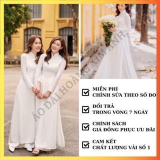  ÁO DÀI TRẮNG 4 TÀ TRƠN TRUYỀN THỐNG LỤA CHIFFON MAY SẴN - ÁO DÀI TRẮNG HỌC SINH 4 TÀ KÈM QUẦN  HÀNG LOẠI 1  ADT4TCFT 