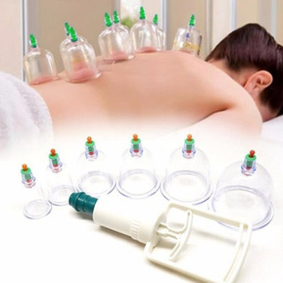 Bộ giác hơi 12 ly không dùng lửa - bộ giác hơi nhựa trong suốt không dùng lửa kèm ống bơm