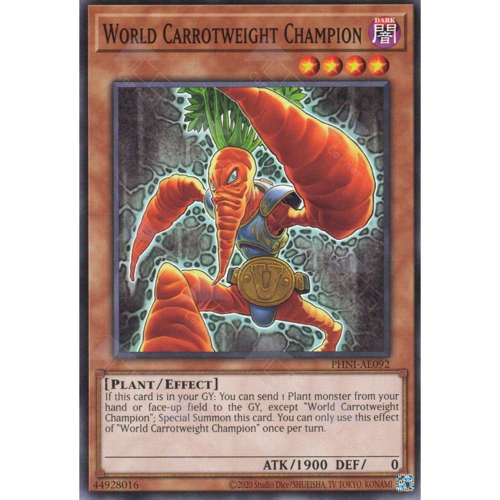 [ Bài Yugioh Chính Hãng ] PHNI-AE092 World Carrotweight Champion - Common