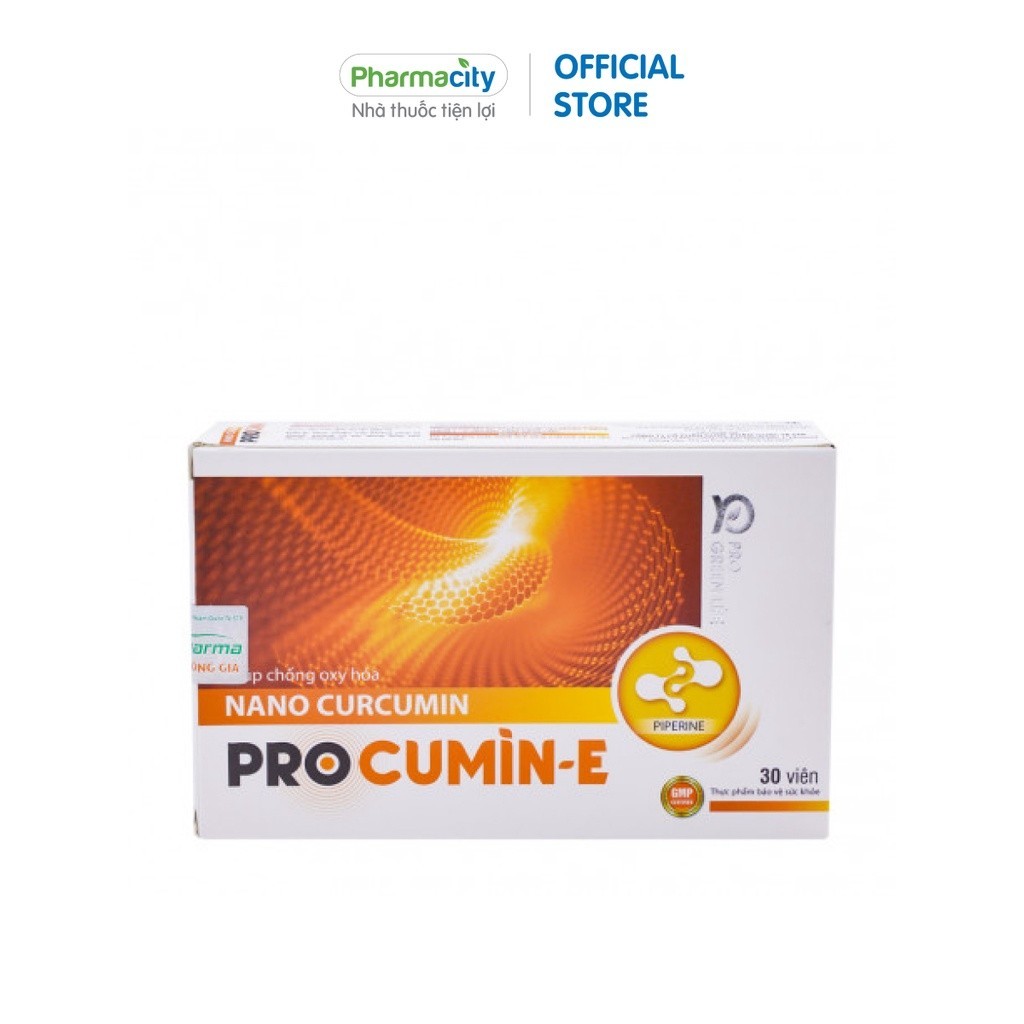 Thực phẩm Pharmacity bảo vệ sức khỏe viên nghệ Procumin-E (Hộp 3 vỉ x 10 viên)