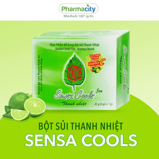 Bột sủi thanh nhiệt Sensa Cools - Bổ sung Vitamin C, giúp thanh nhiệt và tăng đề kháng (Hộp 6 gói)