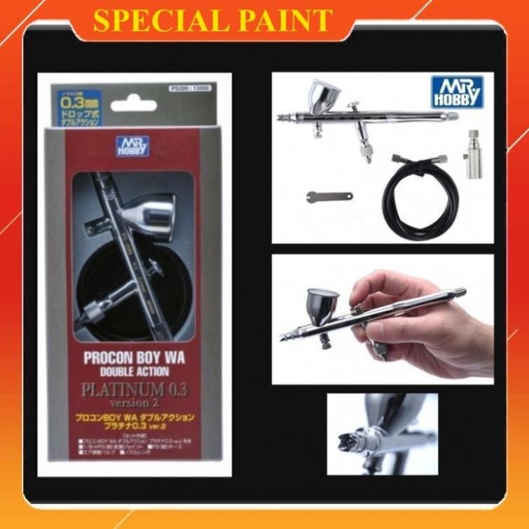 Mr Hobby PS289 Bút vẽ airbrush Procon Boy WA Double Action Platinum Ver.2 0.3mm