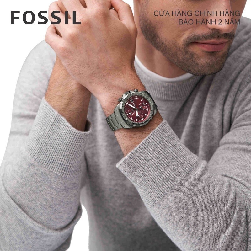 Đồng hồ nam Fossil Bronson dây kim loại, mặt 44 MM, màu khói, FS6017