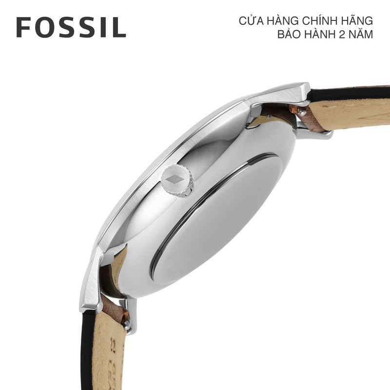 Đồng hồ nam Fossil The Minimalist Solar dây da, mặt 44 MM, màu nâu, FS5838