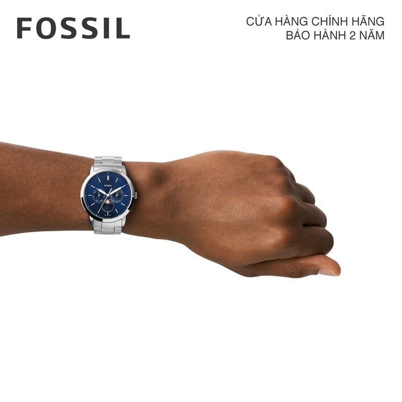 Đồng hồ nam Fossil Neutra Minimalist dây kim loại, mặt 42 MM, màu bạc, FS5907