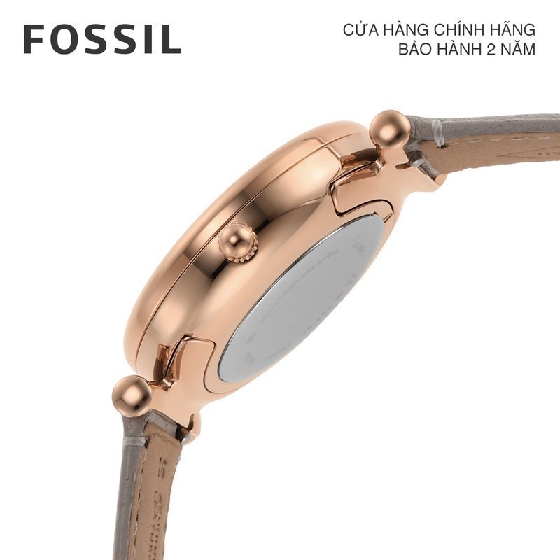 Đồng hồ nữ Fossil Carlie dây da, mặt 35 MM, màu xám, ES5161