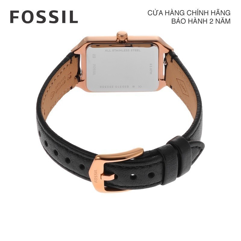 Đồng hồ nữ Fossil Raquel dây da, mặt 23 MM, màu đen, ES5310