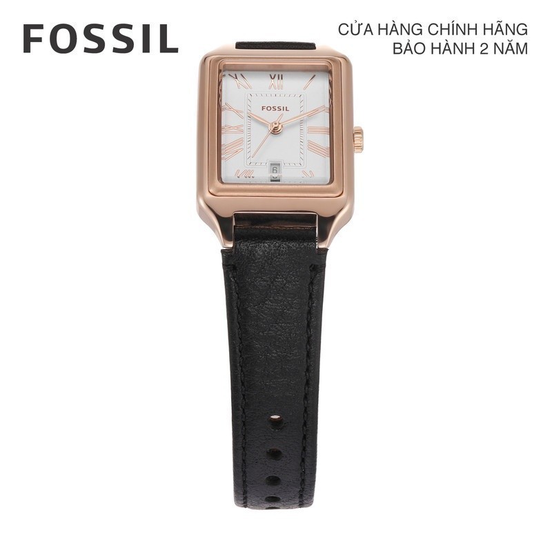 Đồng hồ nữ Fossil Raquel dây da, mặt 23 MM, màu đen, ES5310
