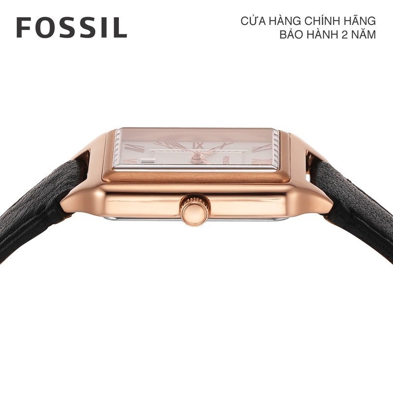 Đồng hồ nữ Fossil Raquel dây da, mặt 23 MM, màu đen, ES5310