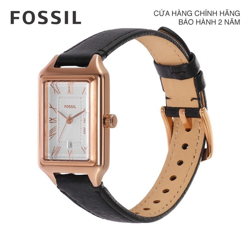 Đồng hồ nữ Fossil Raquel dây da, mặt 23 MM, màu đen, ES5310