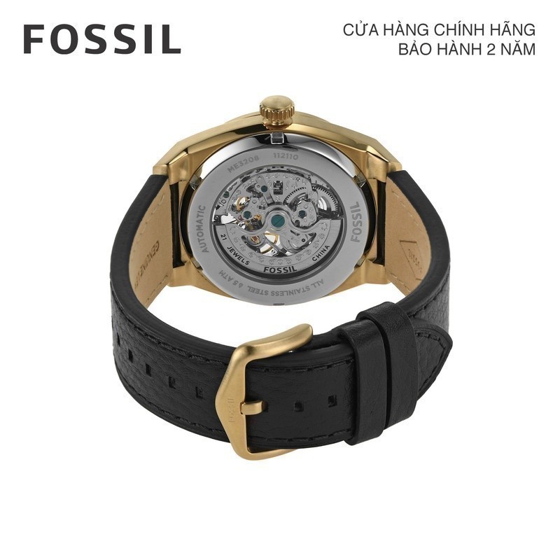 Đồng hồ nam Fossil Everett dây da, mặt 42 MM, màu đen, ME3208