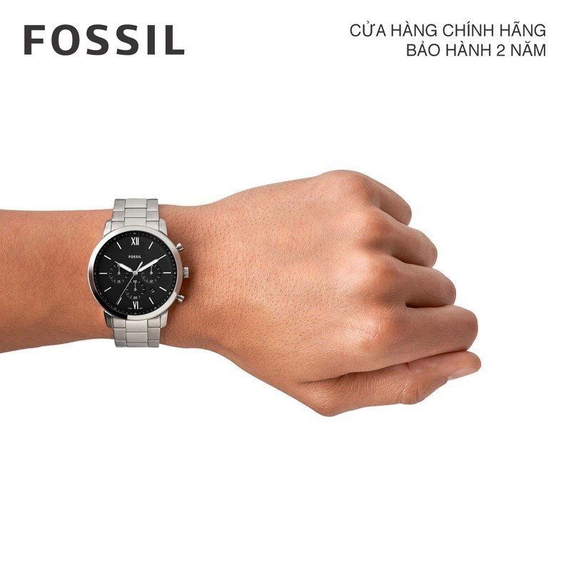 Đồng hồ nam Fossil Neutra dây kim loại, mặt 44 MM, màu bạc, FS5384