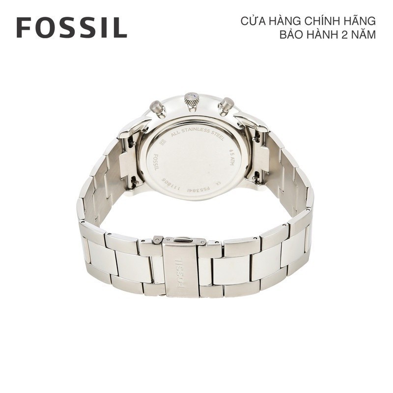 Đồng hồ nam Fossil Neutra dây kim loại, mặt 44 MM, màu bạc, FS5384