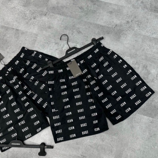  Quần Nam Đen Hoạ Tiết Chữ DSQ2 ICON Trắng Quanh Cạp Chun - Quần Đi Biển Nam Cho Các Anh Em Boy Phố Chất 2024 