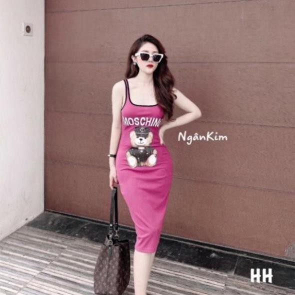 [Yến Trần] Váy suông MOCHINO - Đầm suông 2 dây dáng dài