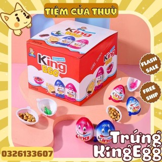 Hộp 24 quả trứng king egg nhân kẹo socola, vỉ trứng kẹo socola trẻ em, tiệm ăn vặt thuỳ bùi