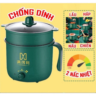 Nồi lẩu điện Mini nồi điện đa zi năng Cao Cấp, Nồi cơm điện Mini đa năng, Ca nấu mì chống dính 1.8L Hot