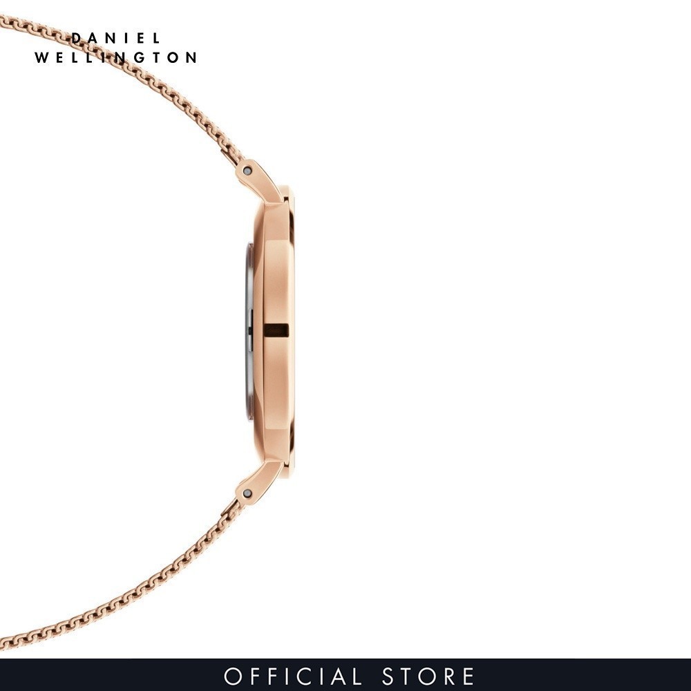 Đồng hồ nữ Daniel Wellington dây lưới - Petite Unitone mặt vàng hồng - vỏ vàng hồng
