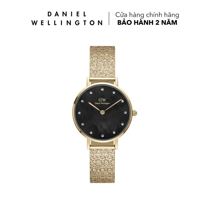 Đồng hồ Nữ Daniel Wellington Lưới - Petite 28 Pressed Piano Lumine G MOP Black 28mm D