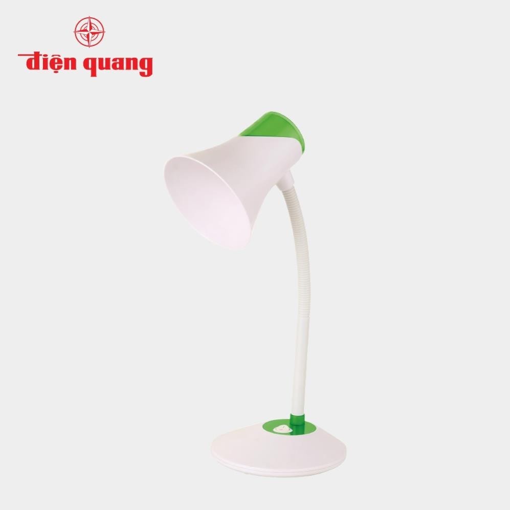 Đèn học chống cận,  Đèn bàn bảo vệ thị lực Điện Quang ĐQ DKL15 WG BW (Màu trắng-xanh lá cây, bóng le