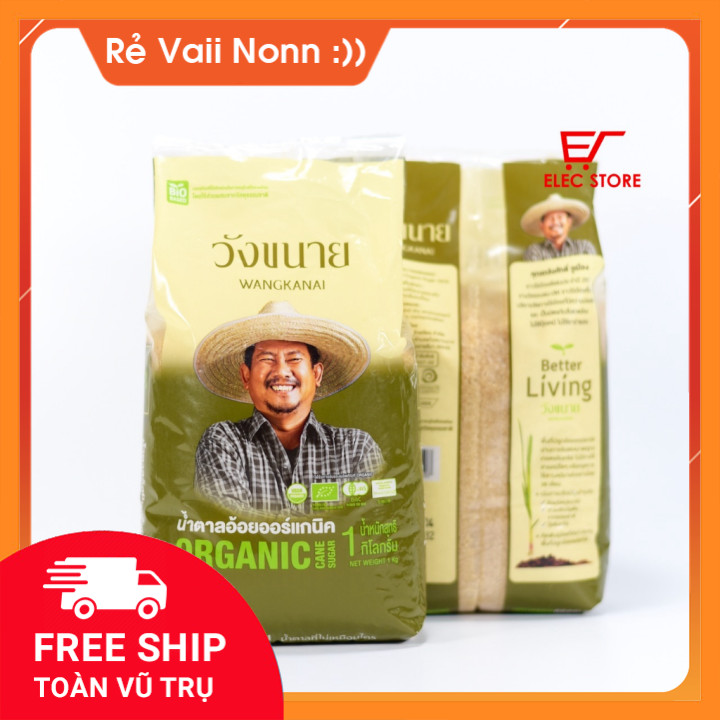 (Hàng mới về) Đường Mía Thô Hữu Cơ Organic Thái Lan Wangkanai Organic Sugar 1kg