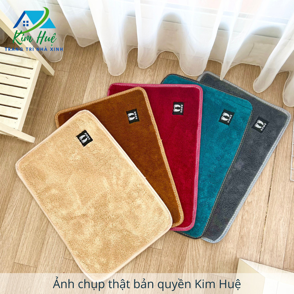 [Combo 4 Thảm ] Thảm lau chân nhà tắm, thảm chùi chân nhà bếp lông cừu len đế chống trượt thấm hút