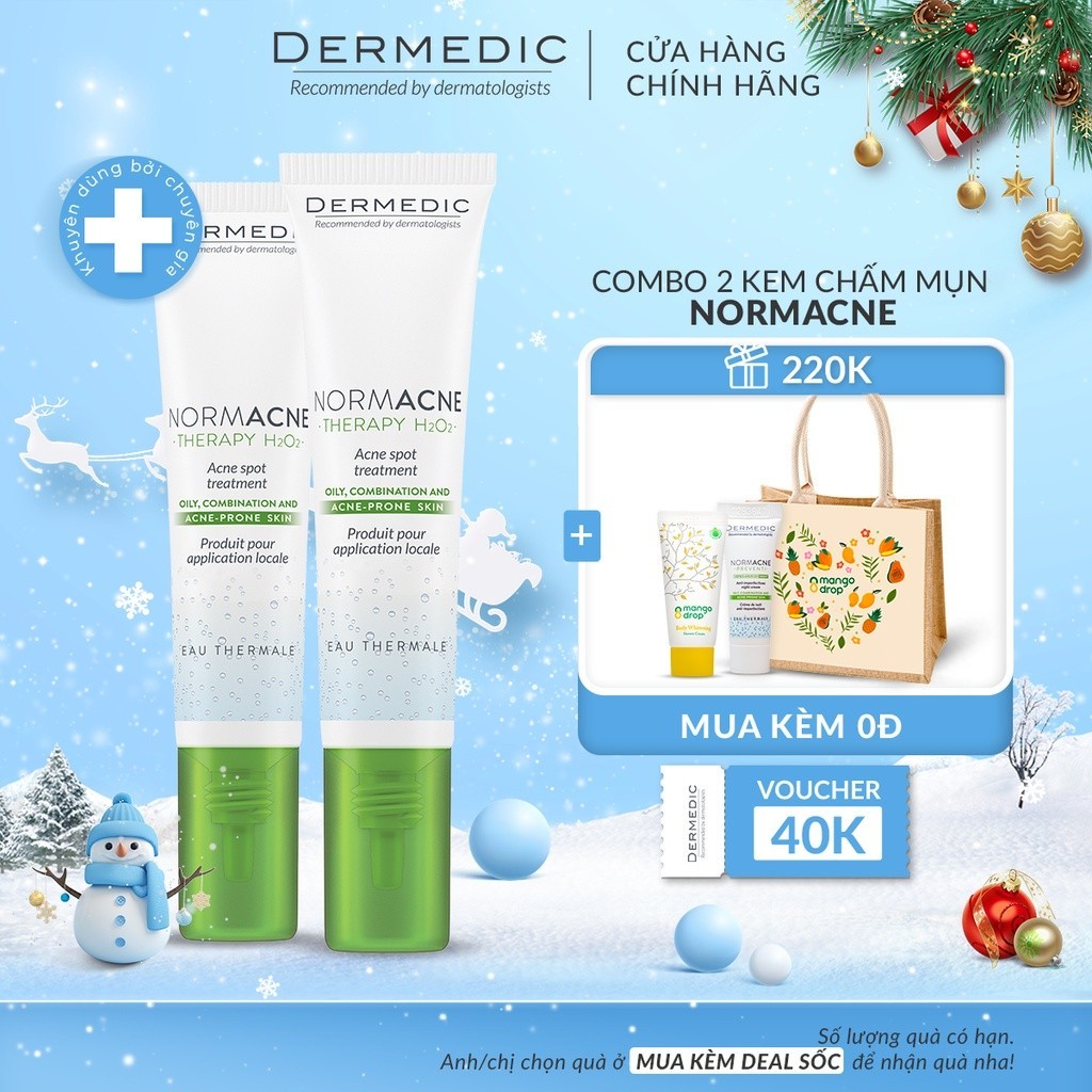 Combo 2 Chấm mụn Dermedic NORMACNE Therapy H2O2 acne spot treatment 15ml