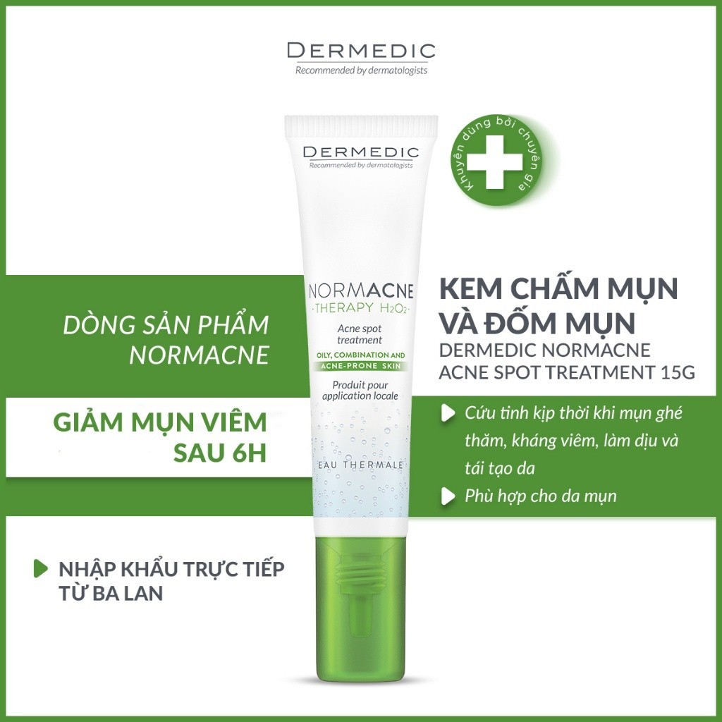 Combo 2 Chấm mụn Dermedic NORMACNE Therapy H2O2 acne spot treatment 15ml