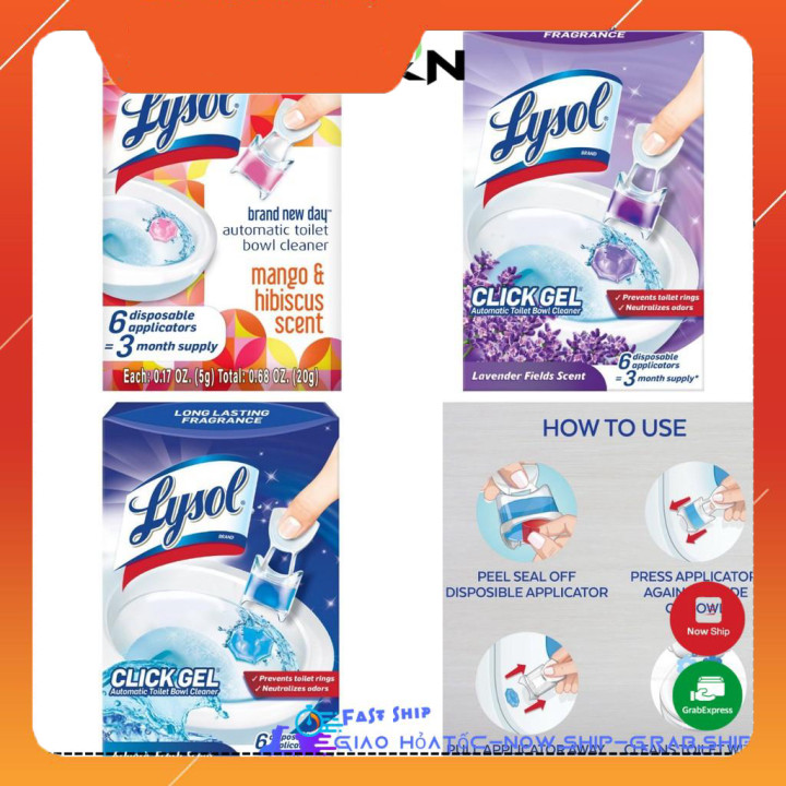 (Mới nhất) Lysol gel thơm diệt khuẩn tẩy rửa bồn cầu