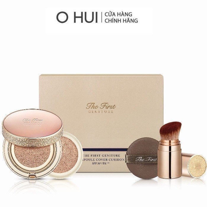 Phấn nước tinh chất vàng 24k OHUI The First Geniture Ampoule Cover Cushion SPF50+ PA+++ 15g (Tặng kèm lõi refill 15g)