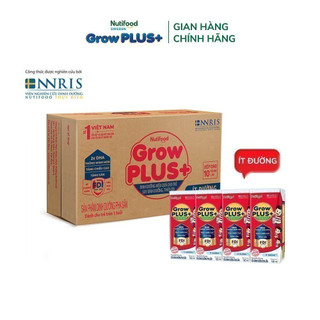 Thùng Sữa Bột Pha Sẵn Nutifood GrowPLUS+ ít đường Suy Dinh Dưỡng - Trên 1 Tuổi - Tăng Cân, Tăng Chiều Cao (48 Hộp x 110m