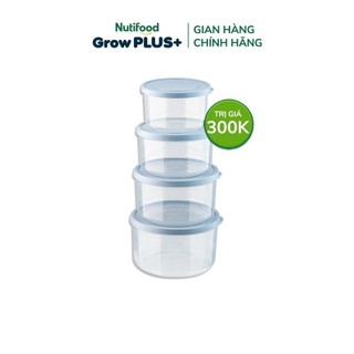 GIFT_Bộ 4 hộp thực phẩm tròn Hokkaido 500-1000-1500-2500ml