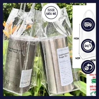  COMBO 2 CÁI Túi trong suốt đựng bình giữ nhiệt bình nước kích thước 25x10x10cm làm từ nhựa PVC 